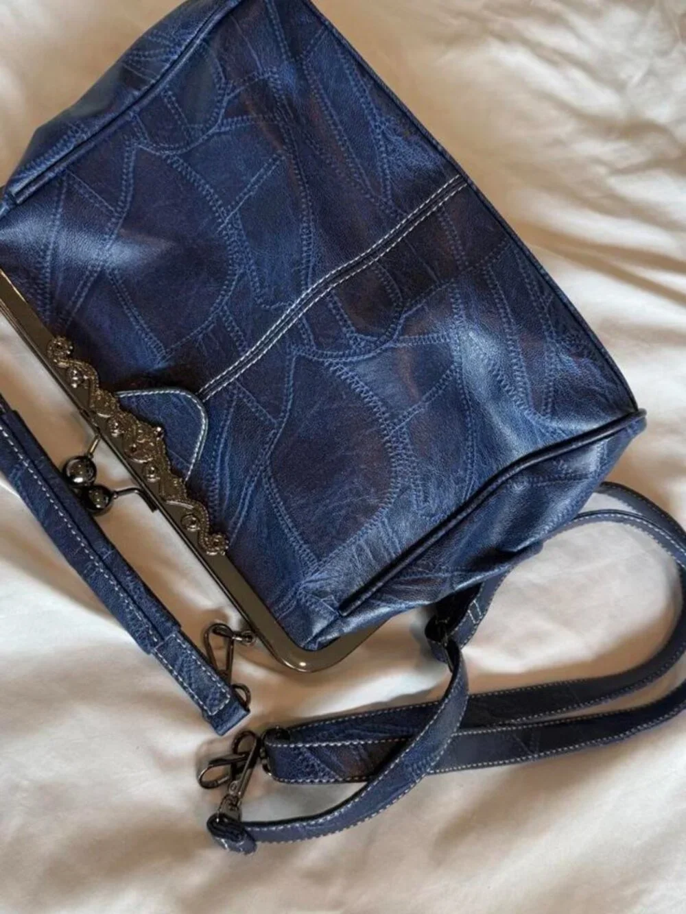Blue Leather Purse